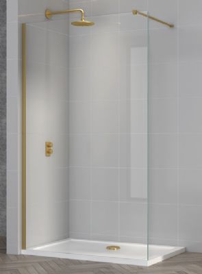 TAILORED T18 1000mm BRUSHED BRASS WETROOM PANEL, 7033